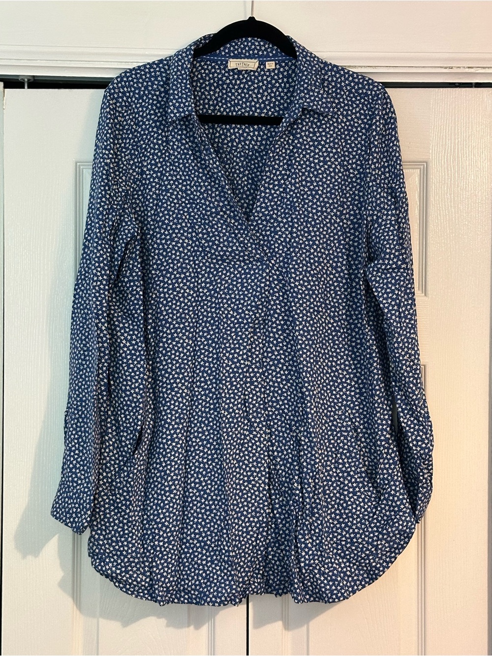 Fat Face Navy Blue Floral Flowy Blouse